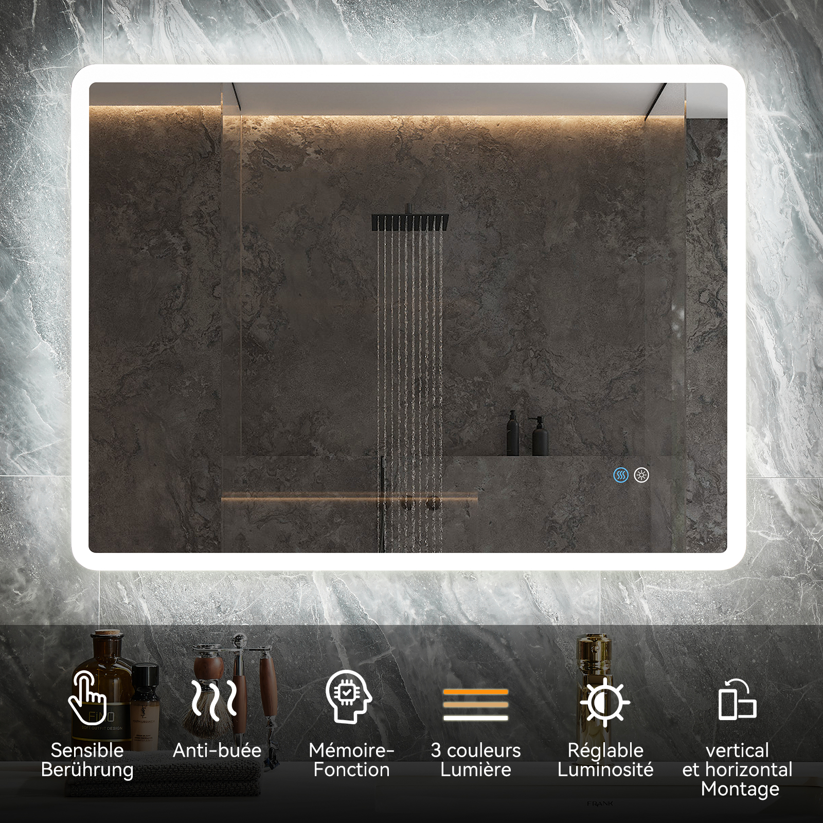 Horow Miroir Led Salle De Bain Avec Éclairage