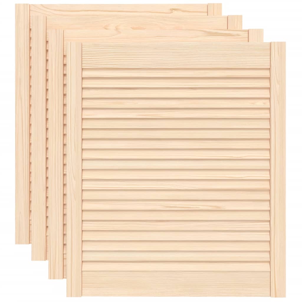 Cabinet Doors Louvred Design 4 Pcs 69x59.4 Cm Solid Wood Pine Vidaxl