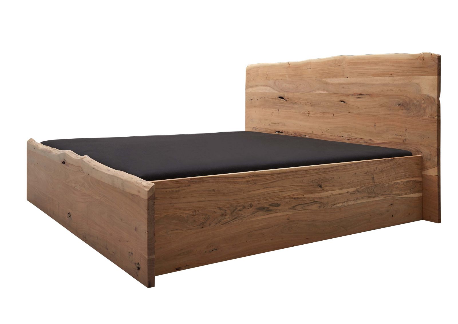 Massivmoebel24 - Lit Double 160x200 Acacia Laqué Bois Naturel Pure Acacia 302