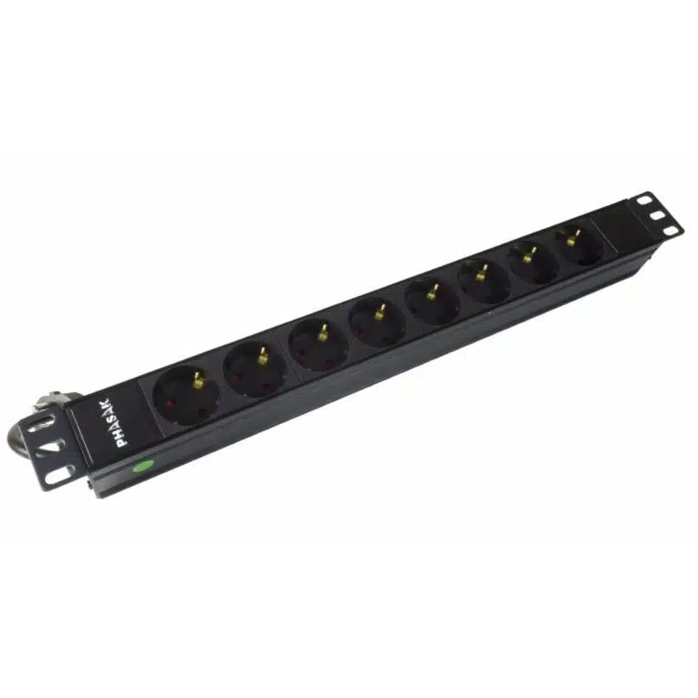 Phasak Schwarz Bns 3518 8-Fach Steckdosenleiste Für 19" 1He Rack - Bild 4