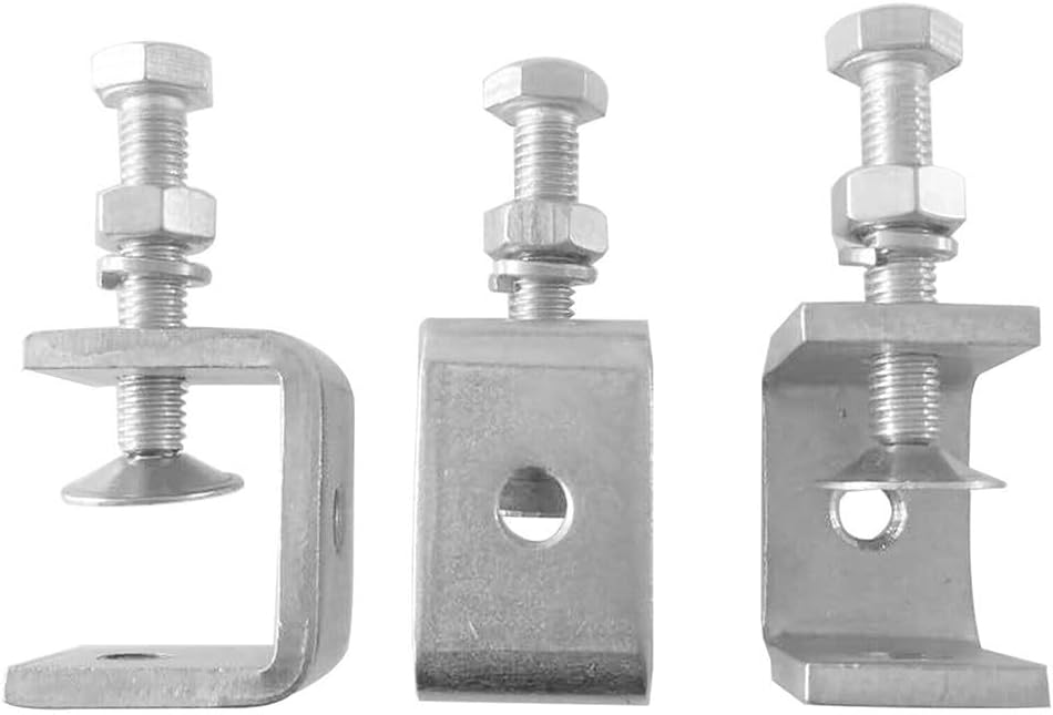 Serre-joint en C en acier inoxydable, vis réglable M8, corps en I