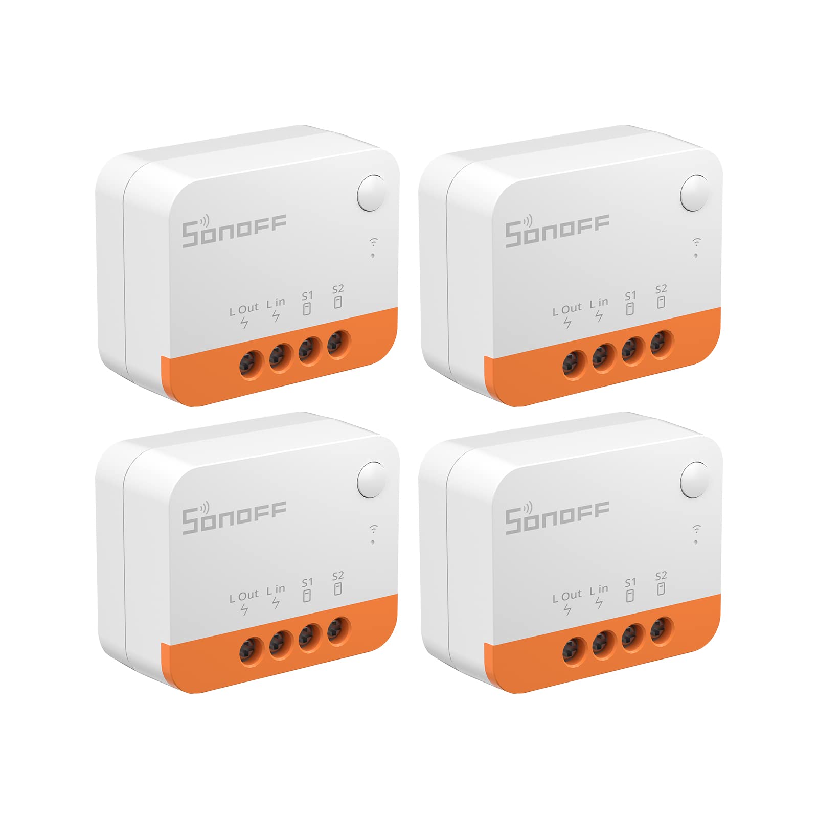 SONOFF ZBMINIL2 Zigbee Interrupteur Intelligent, Aucun Fil Neutre Requis, Fonctionne Avec Alexa & Google Home, NéCessite Une Passerelle Zigbee,4 Pack