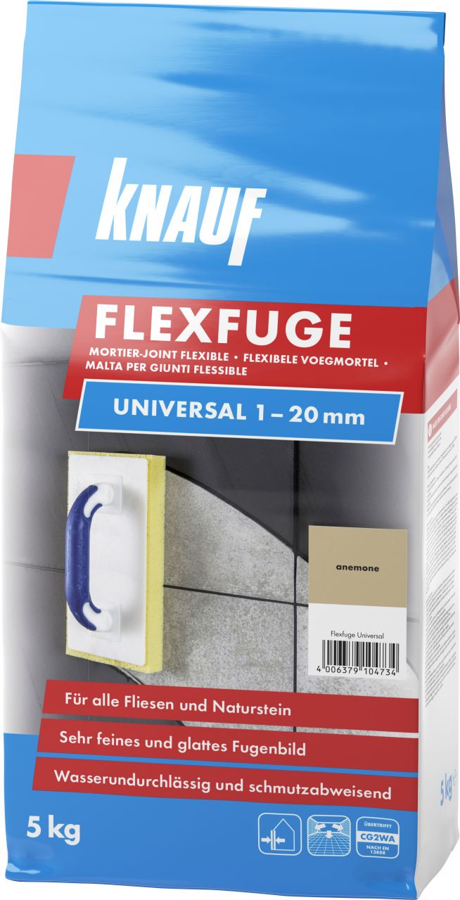 Fugenmörtel Flexfuge Universal 1 - 20 Mm Anemone 5 Kg Fugenmörtel - Knauf