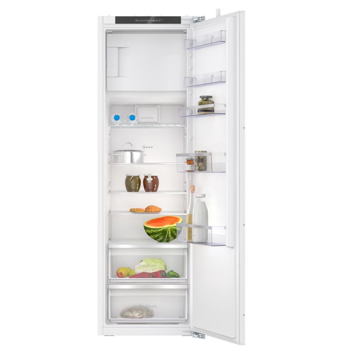 Neff N 50 Einbau-Kühlschrank mit Gefrierfach 177.2 x 54.1 cm KI2822FE0 | Made in Germany, 280 L Nutzinhalt, flexible Glasböden für variablen Platz, Flaschengitter, gleichmäßige Kälteverteilung - Bild 7