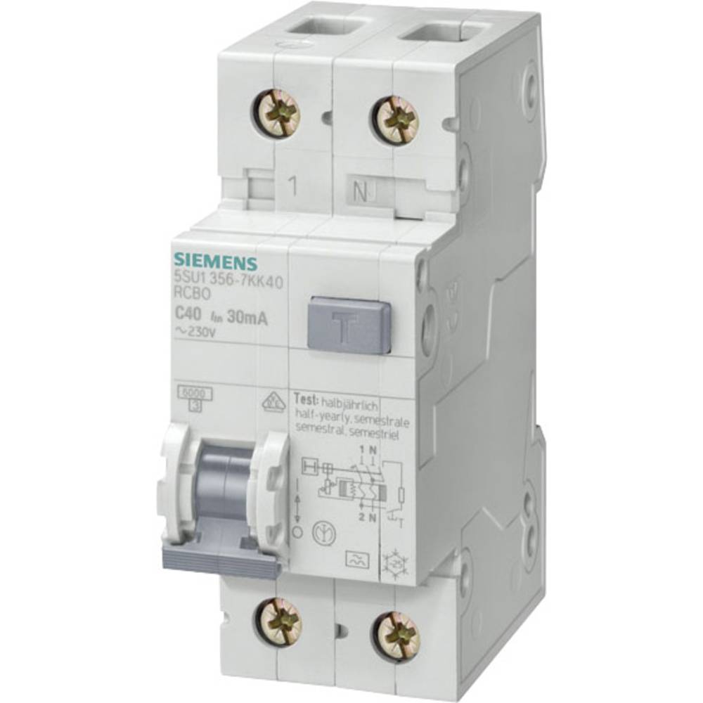 Interrupteur différentiel/Disjoncteur de protection Siemens 5SU13566KK16 2 pôles 16 a 0.03 a 230 v