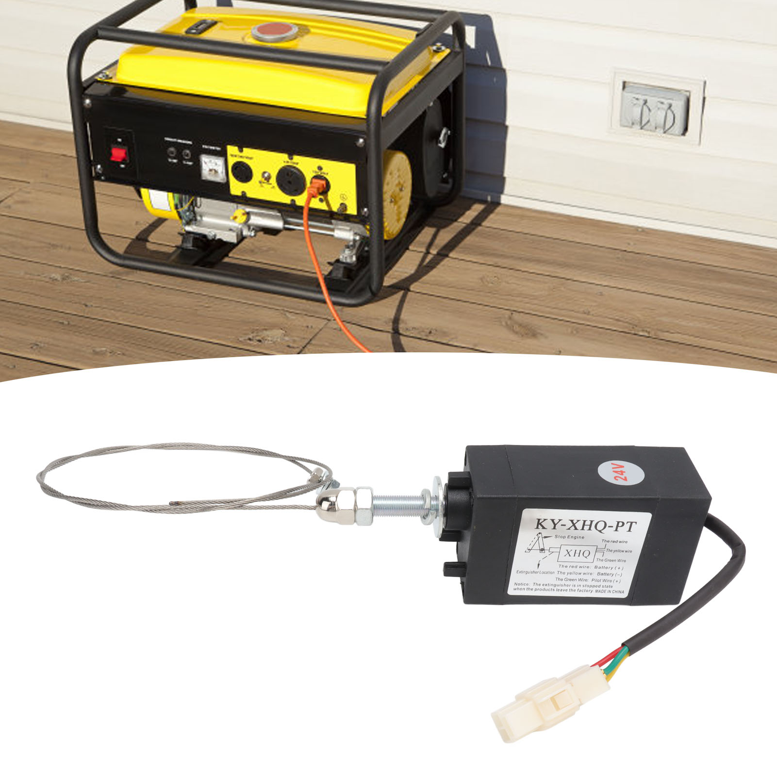 Électrovanne d'arrêt de flamme 24 V normalement ouverte, fil d'acier renforcé, ABS et inox