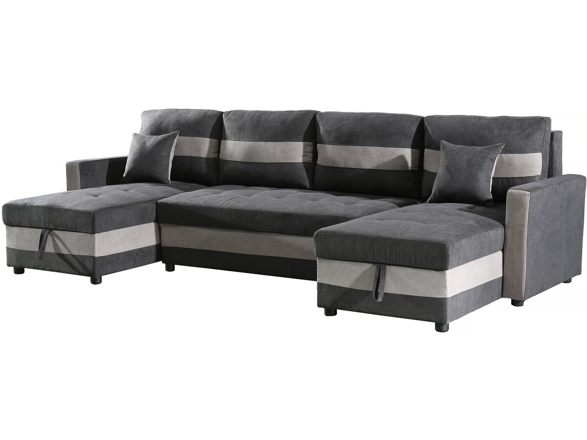 Habitat Et Jardin - Canapé Panoramique Convertible Avec Coffres De