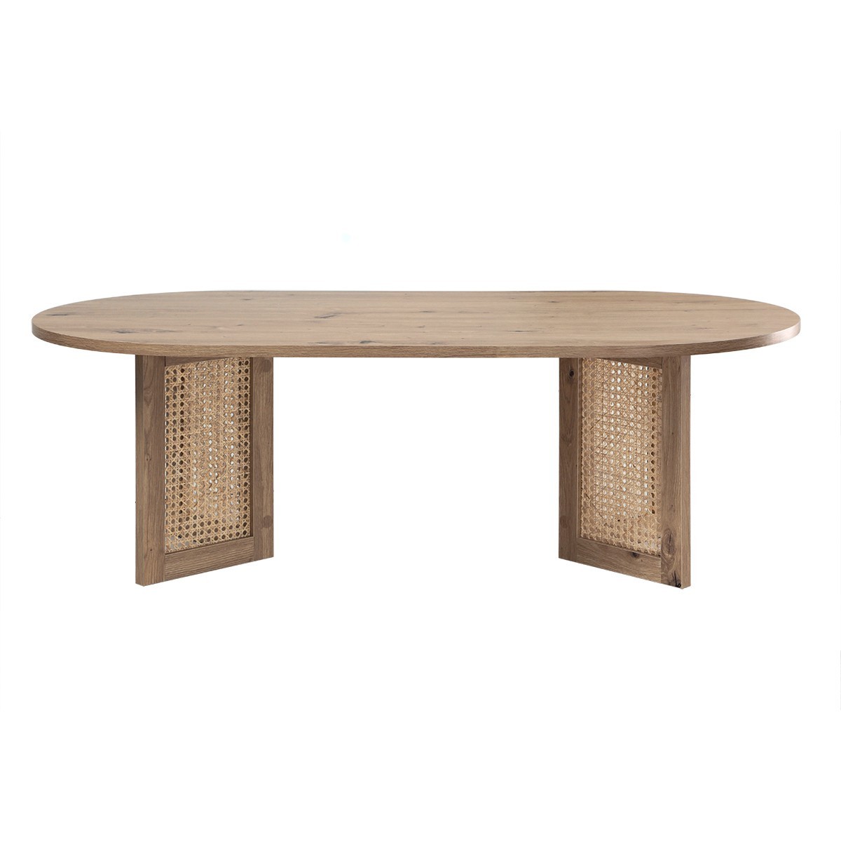 Calicosy - Table Basse Ovale Avec Piètements Rotin L120 Cm - Talia