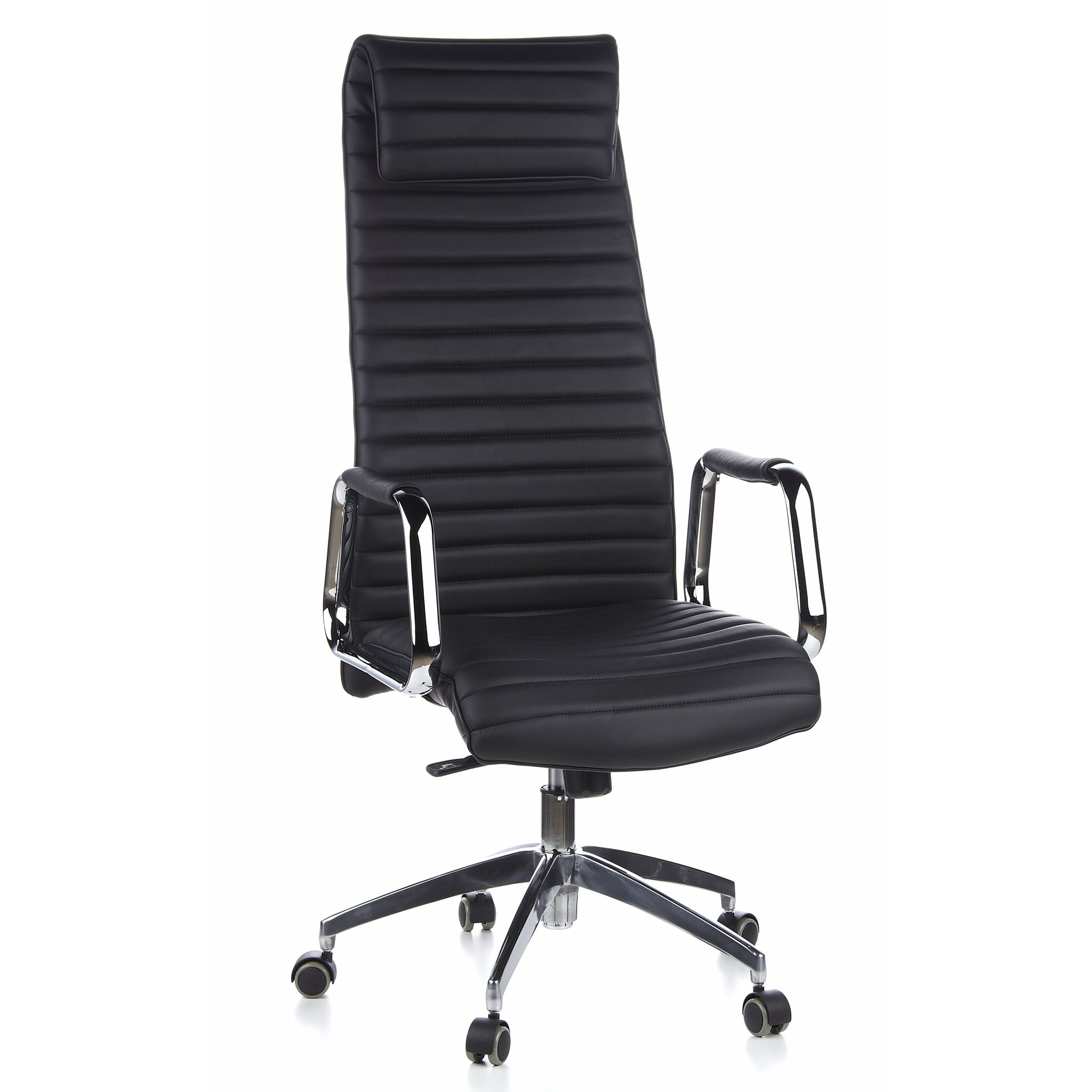 Hjh Office Schwarz Bürostuhl / Chefsessel Aspera 20 Nappaleder