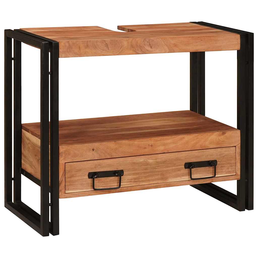 vidaXL Armoire de coiffeuse avec tiroir Marron Bois d'Acacia Massif
