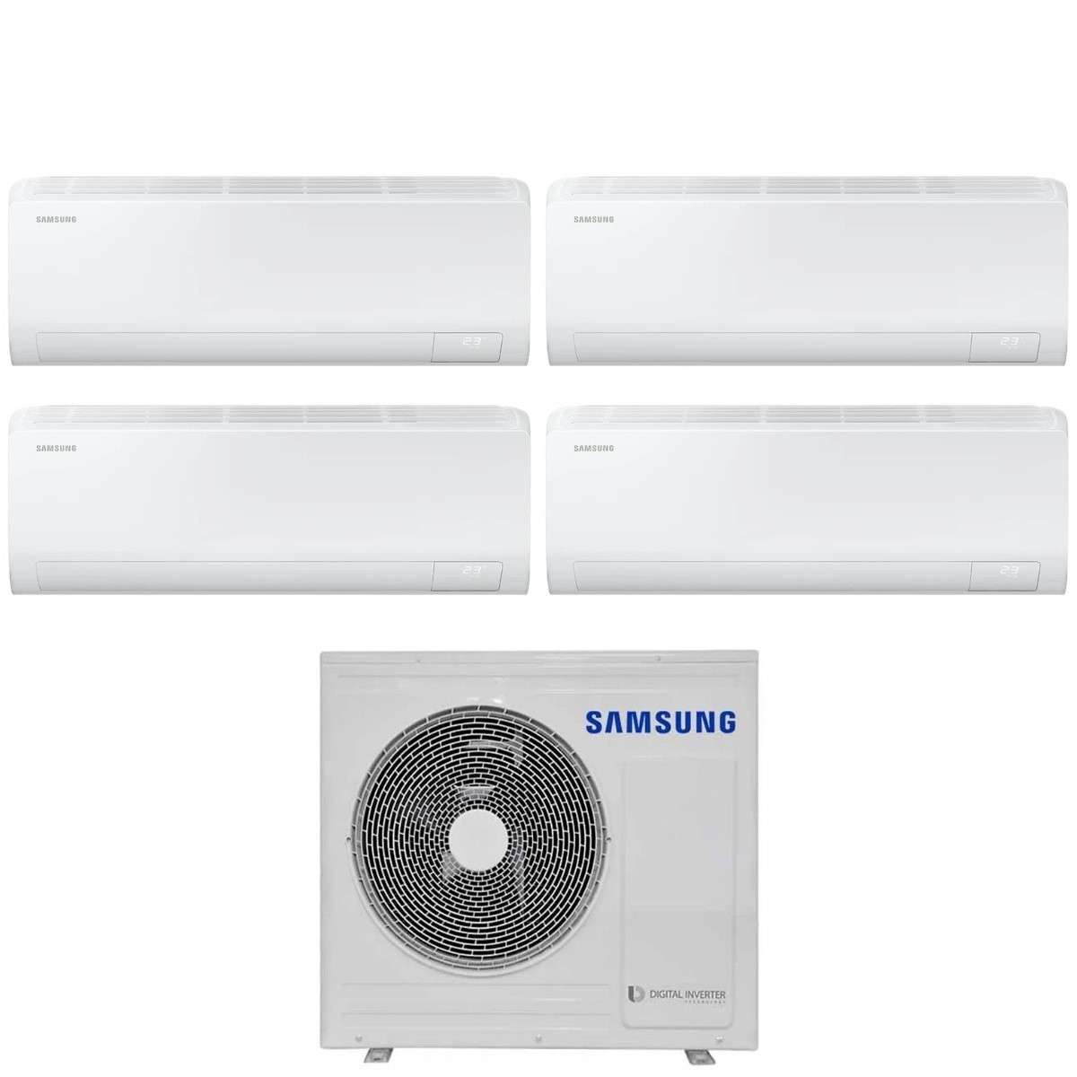 Climatizzatore Condizionatore Samsung Quadri Split Inverter Serie Cebu S2 7+9+12+12 Con Aj080txj4kg R-32 Wi-fi Integrato 7000+9000+12000+12000