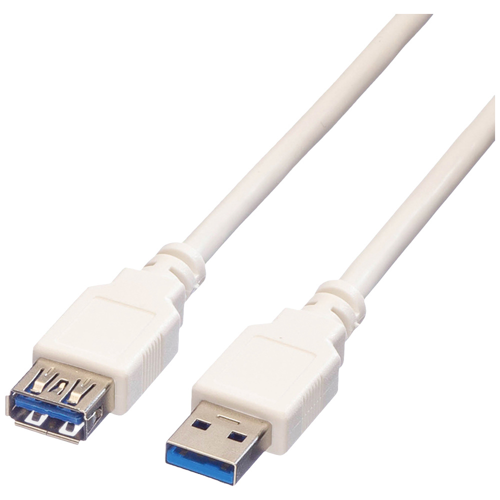 Weiß Value Usb-Kabel Usb 3.2 Gen1 Usb-A Stecker, Usb-A Buchse 0.80 M Geschirmt 11.99.8977 - Bild 3
