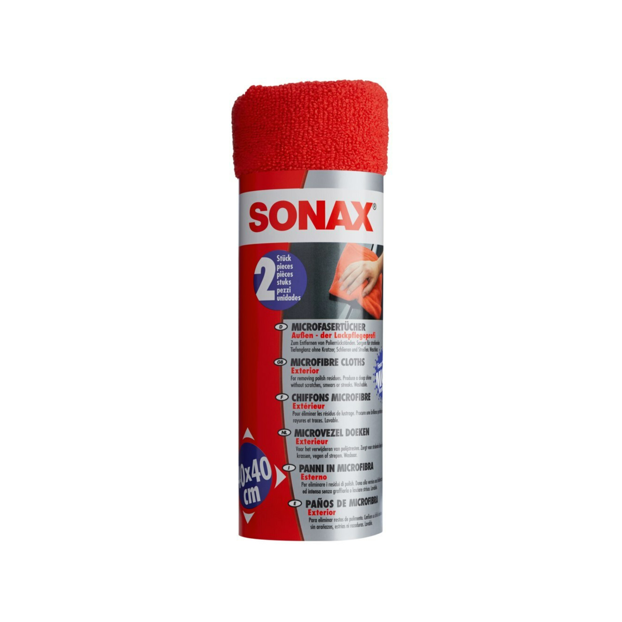 Sonax Rot 416241 Außen Microfasertuch 2 St.
