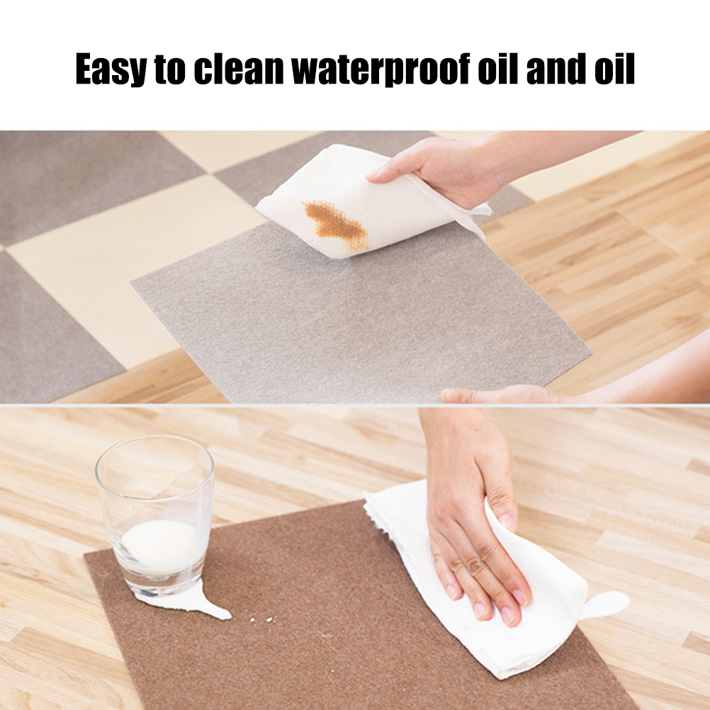 Tapis de sol autocollant antidérapant 30 x 30 cm, fibre de polyester, découpable, lavable en machine