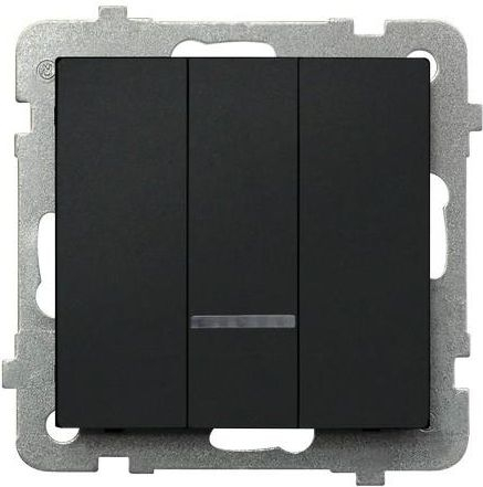 Ospel Dreifachkupplung Sonata 10AX IP20 schwarz metallic (ŁP-13RS, Schalter + Taster, Schwarz - Bild 3