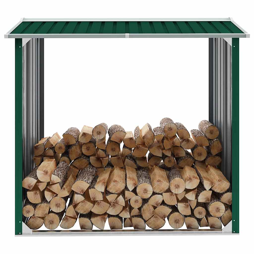 Vidaxl - Log Storage Shed Galvanised Steel 172x91x154 Cm Green