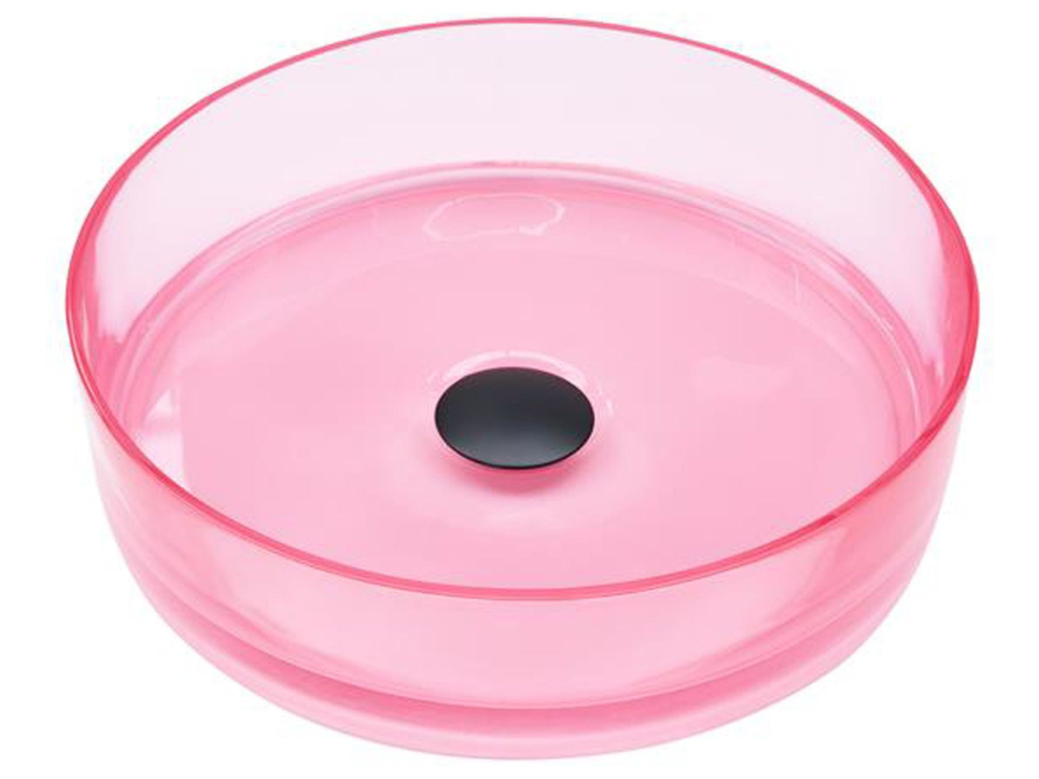 Beliani Countertop Basin Tolosa ⌀ 360 Mm Solid Surface Pink