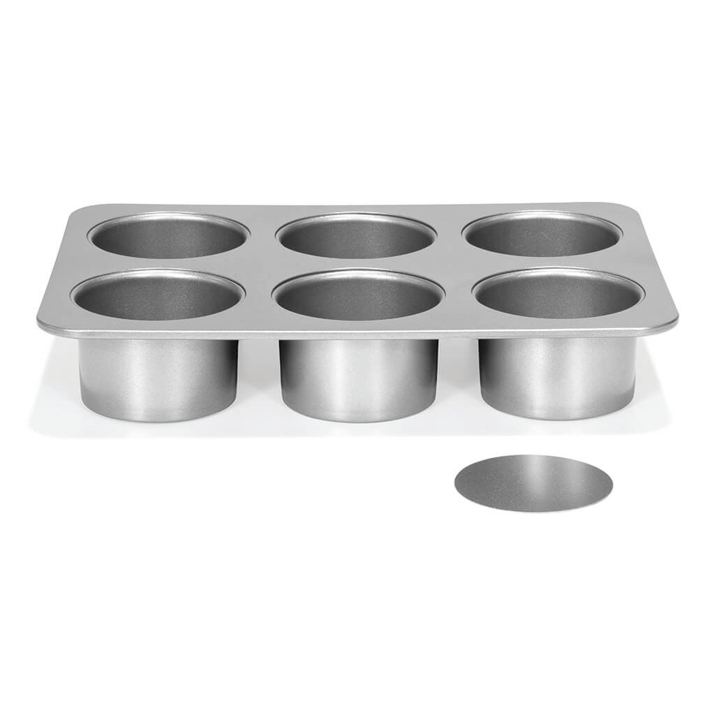 Patisse Silber TOP 6 runde Mini-Pie-/Quiche-Formen mit herausnehmbarem Boden - Image 3