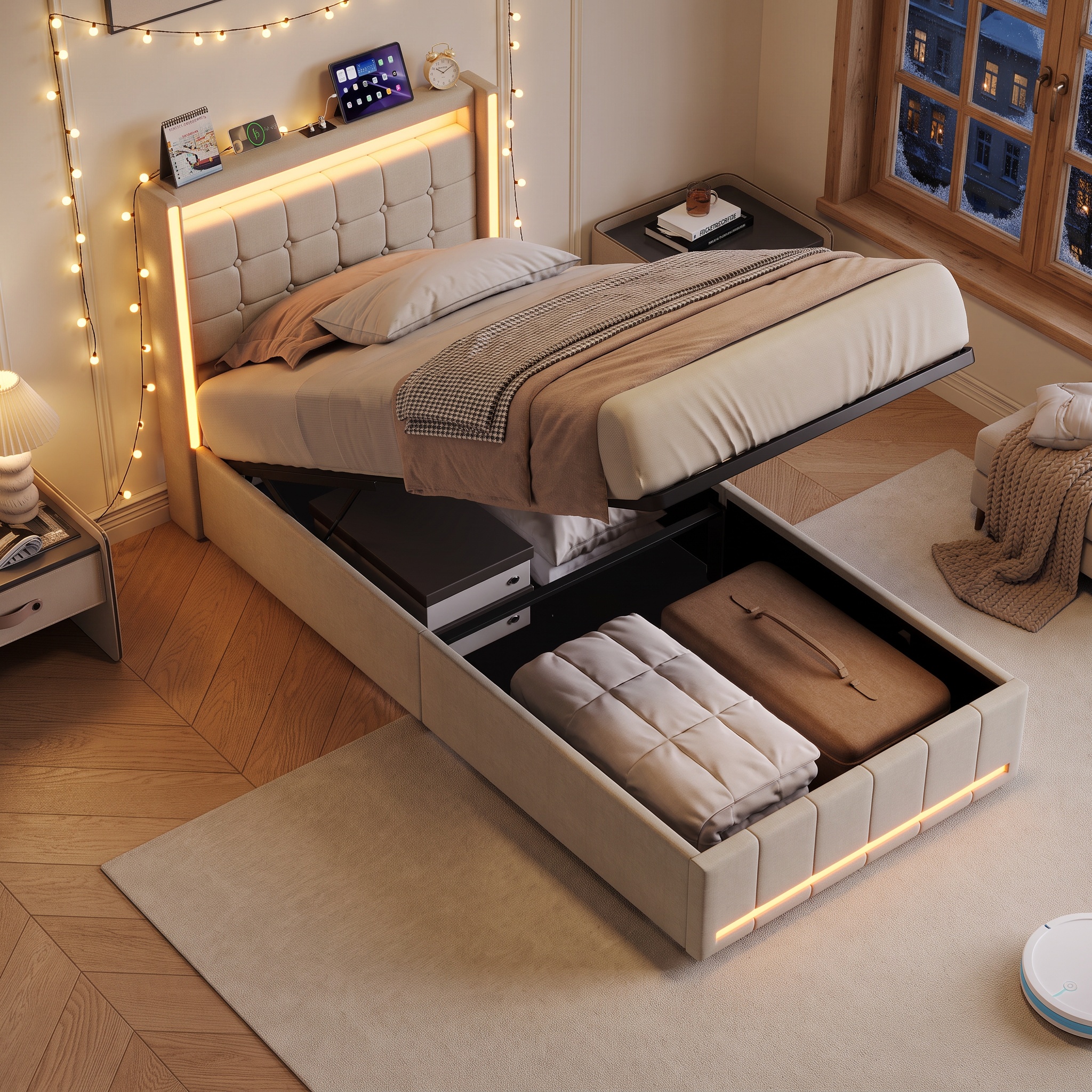 Lit Simple Avec Coffre 90x190 Cm