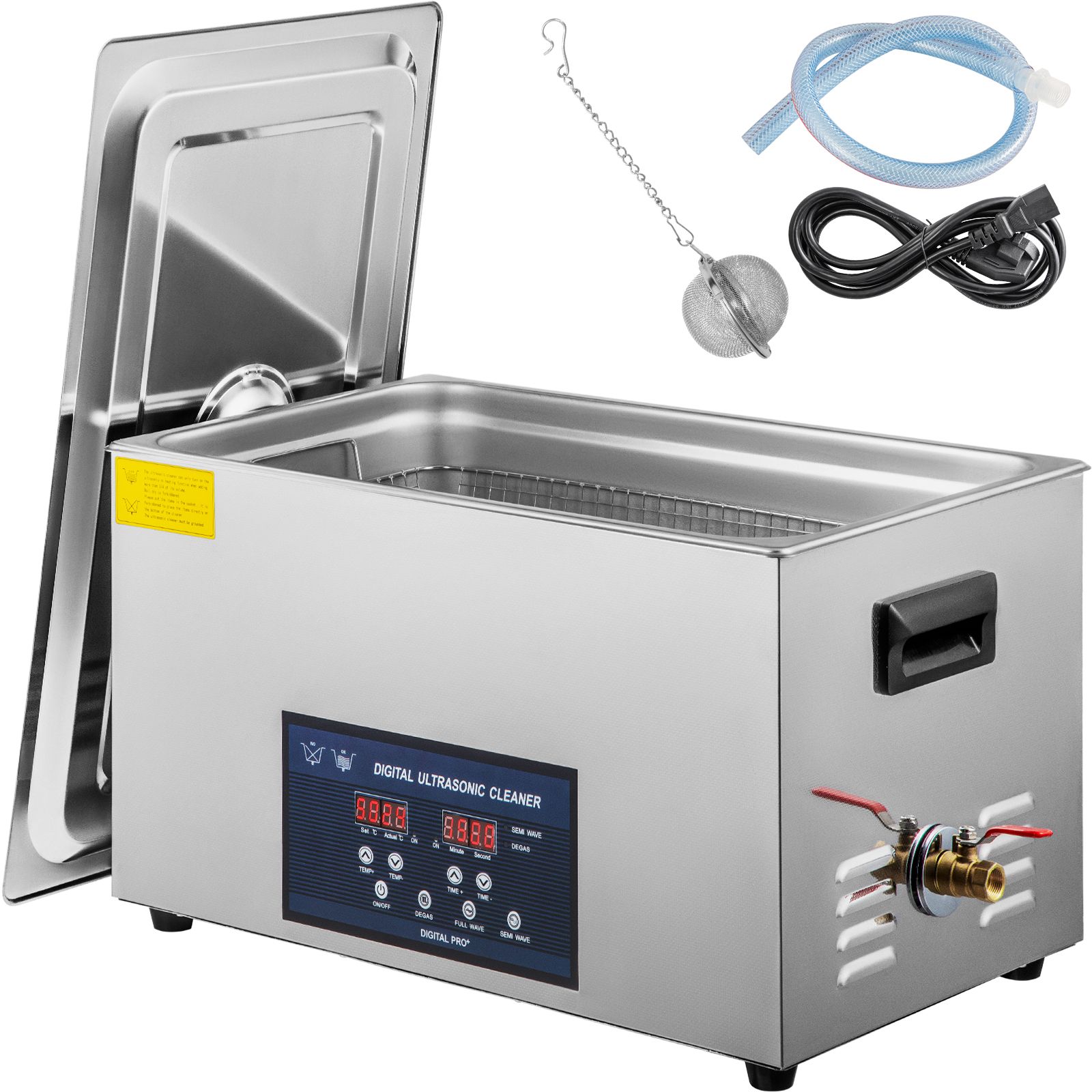 Nettoyeur ultrasonique 30 L double fréquence 28/40 kHz avec chauffage réglable, cuve en acier inoxydable, pour bijoux, lunettes et pièces mécaniques