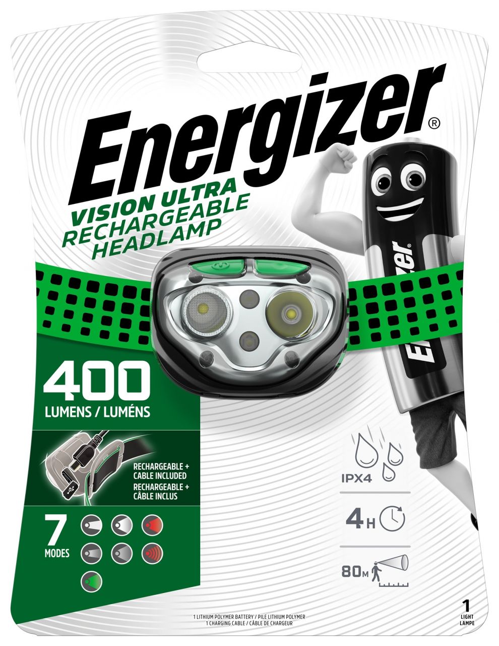 Energizer - Vision Ultra Hd Led Stirnlampe Akkubetrieben 400 Lm E301528200 7638900426441