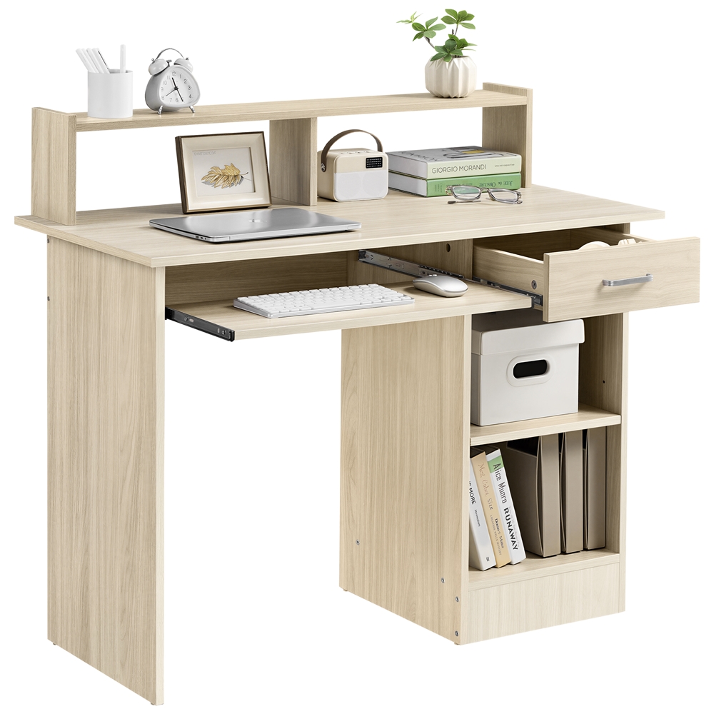 Yaheetech Bureau Informatique En Bois Avec Tiroir Support Pc Plateau