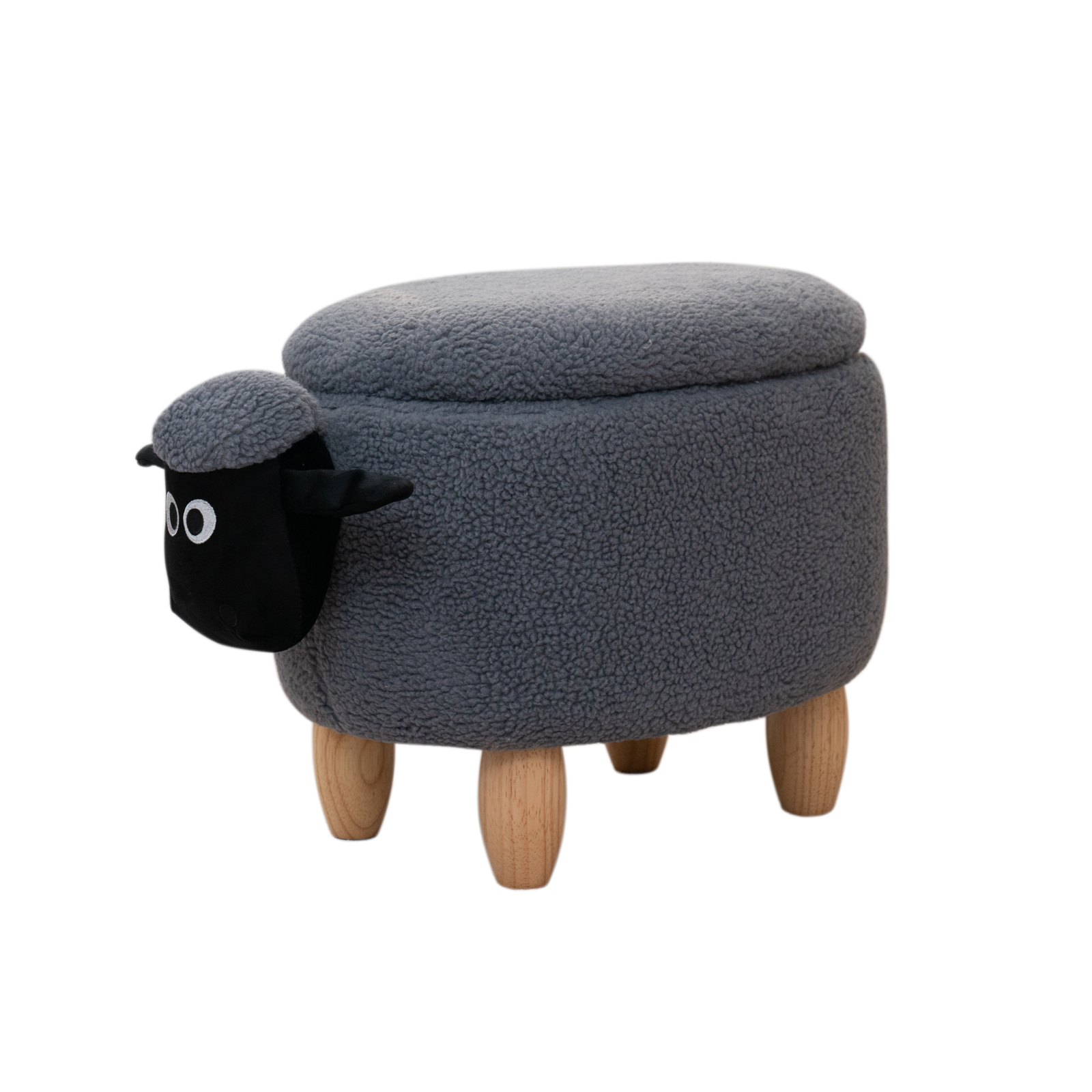 Tierhocker Stauraum Kinderhocker Sitzhocker Kinderzimmer Sitzbox Schaf Grau - Svita
