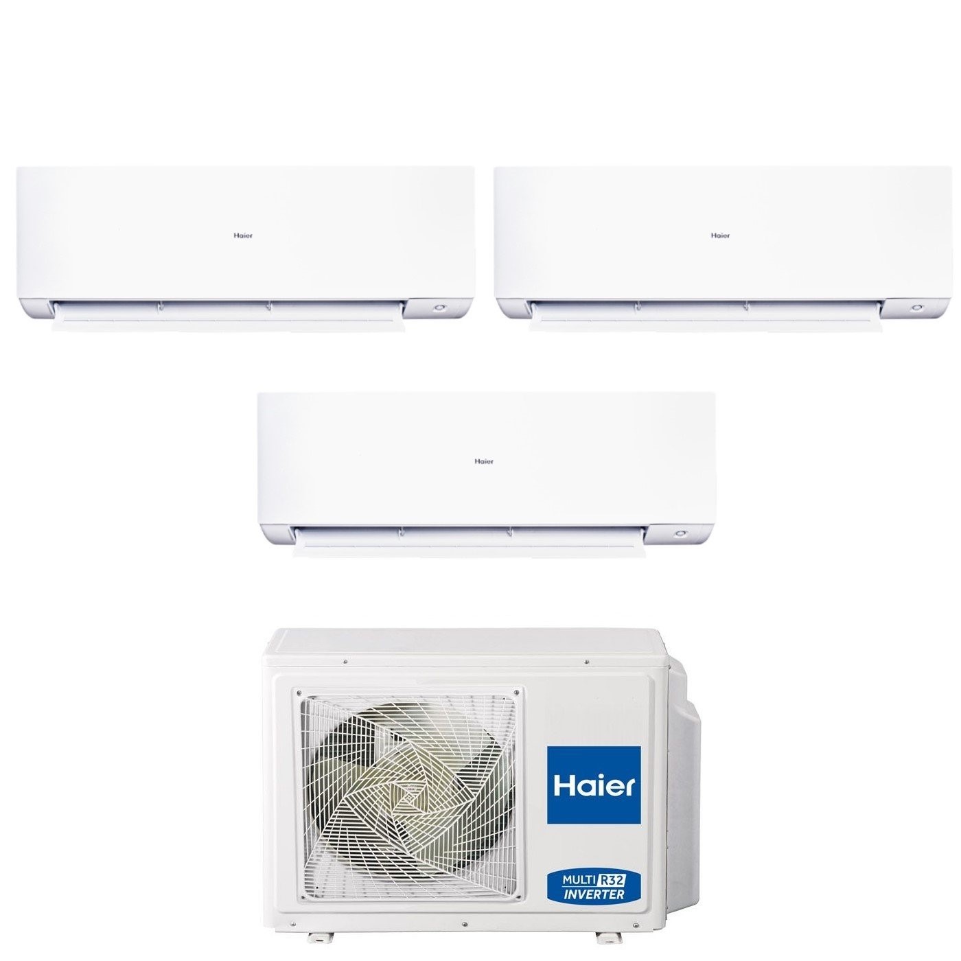 Climatizzatore Condizionatore Haier Trial Split Inverter Serie Expert 9+9+15 Con 3u70s2sr5fa R-32 Wi-fi Integrato 9000+9000+15000
