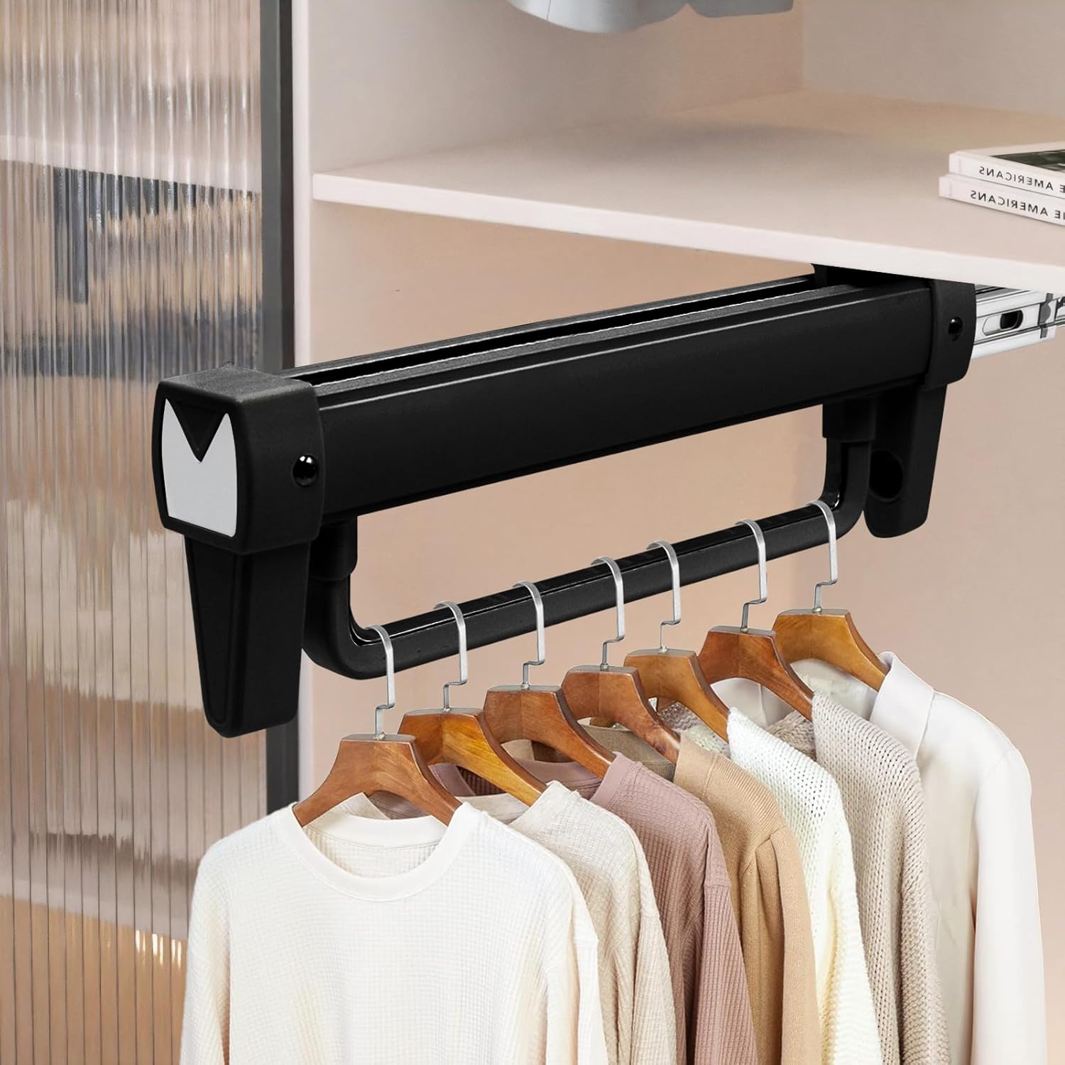Tringle Penderie Coulissante Hanger Extensible Porte Vêtements, Cintre Télescopique Pour Organiser Placards Et Armoires