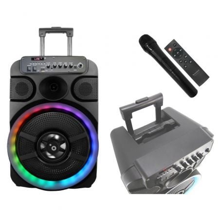 Sunstech Bluetooth-Lautsprecher - Muscle S12 - 40W - Karaoke - Multicolor Led-Beleuchtung 8429015019401 - Image 4