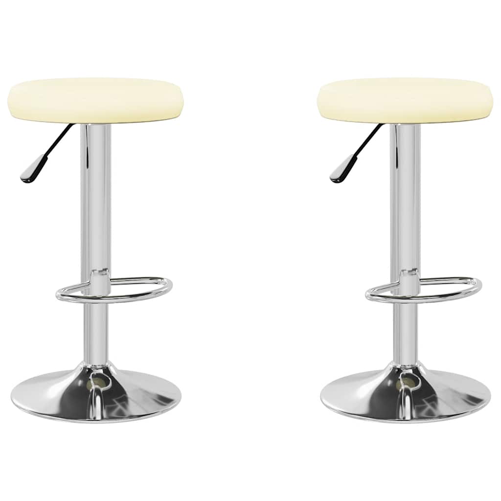 Bar Stools 2 Pcs Cream Faux Leather Vidaxl
