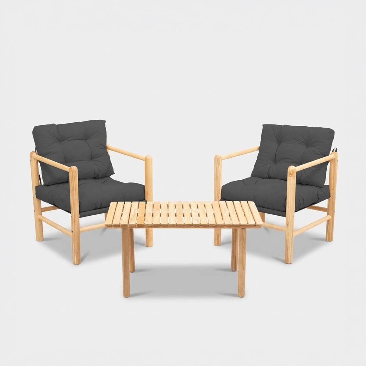 Ahd Amazing Home Design Gartensofa-Set Aus Holz Mit Beistelltisch Elvar - Anthrazit