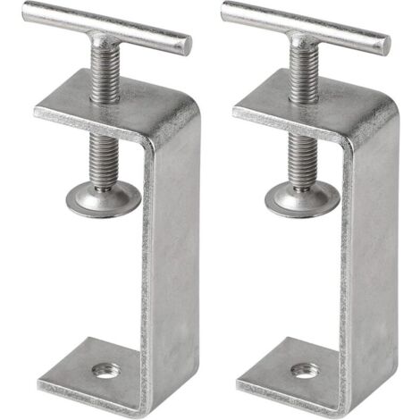 Pince en C en acier inoxydable 304, ouverture 98 mm, serrage 53 à 93 mm, lot de 2