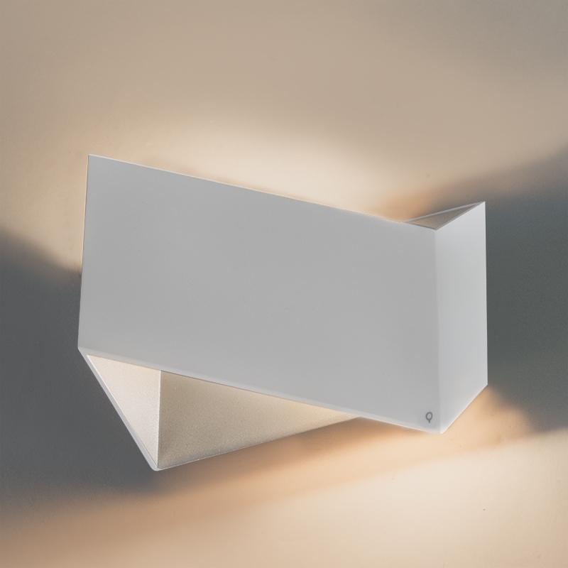 Qazqa Design Wall Lamp White With Silver Interior - Fold