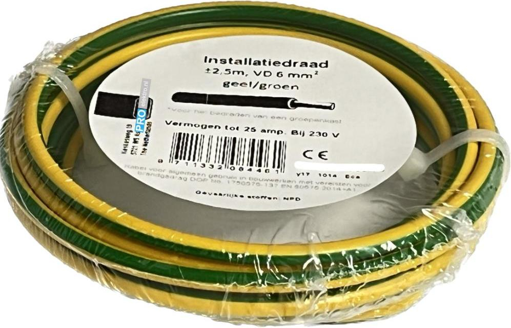 Elektrischer Draht Q-link 6 Mm² 2, 5 M Gelb Grün