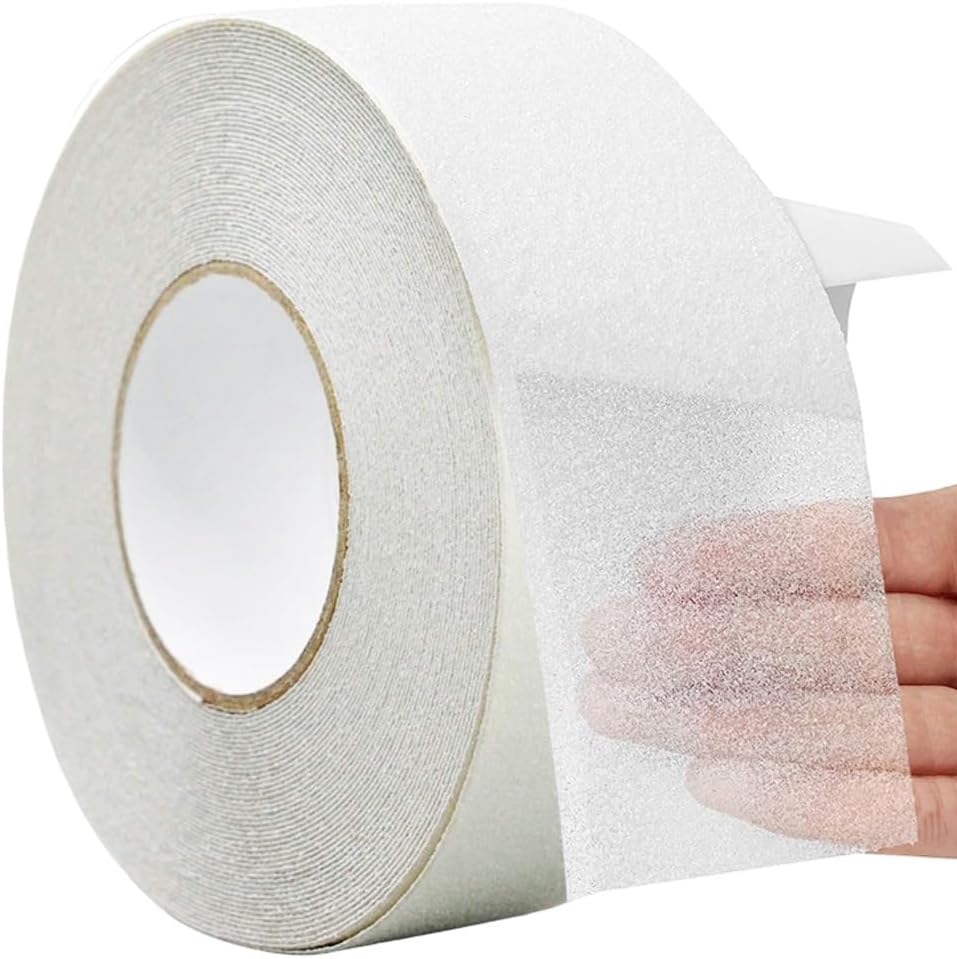 Ruban antidérapant adhésif abrasif pour escaliers et marches, intérieur et extérieur, 5 cm × 20 m, transparent