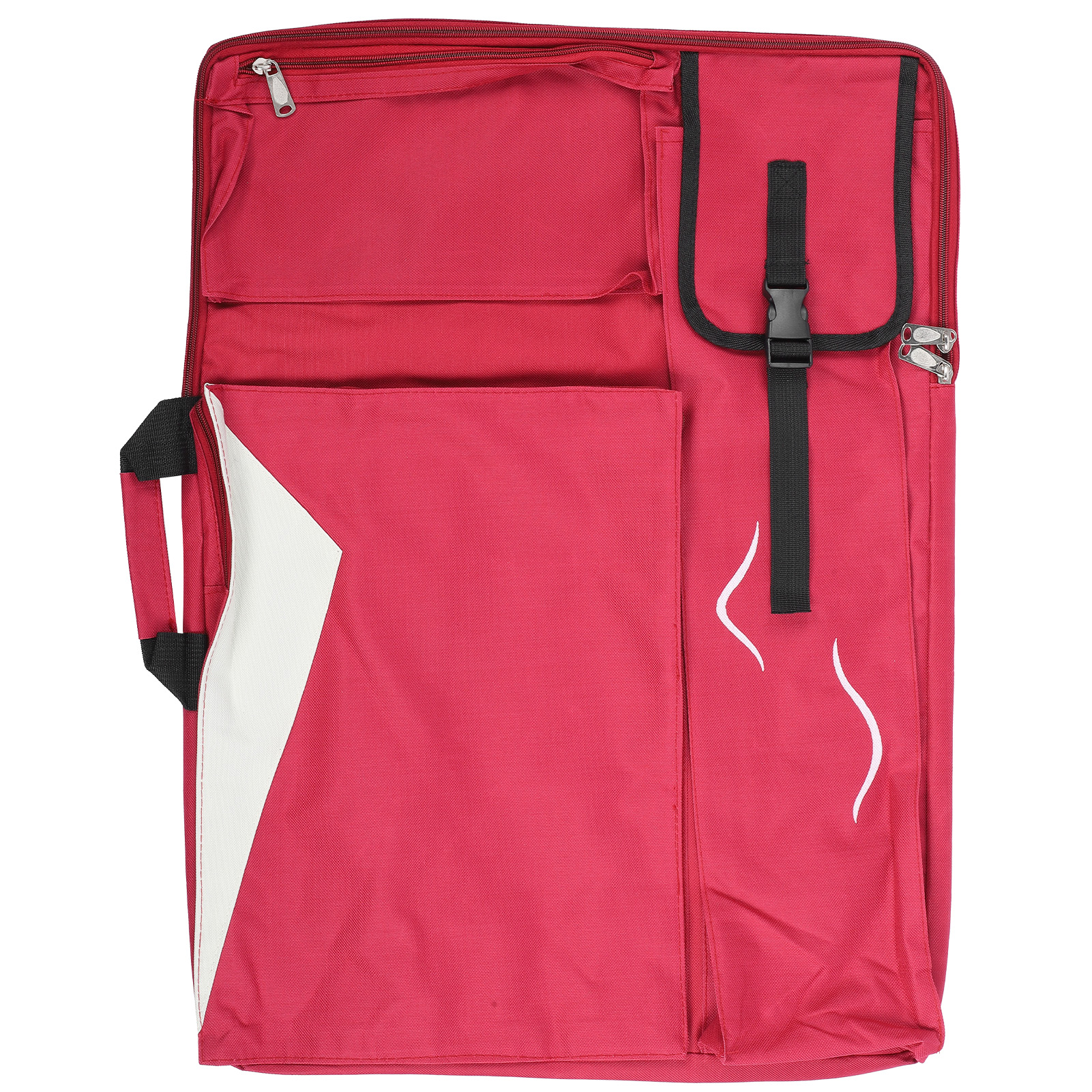 Sac à dos d'artiste multifonction en toile Oxford imperméable, rouge, avec planche à dessin et croquis