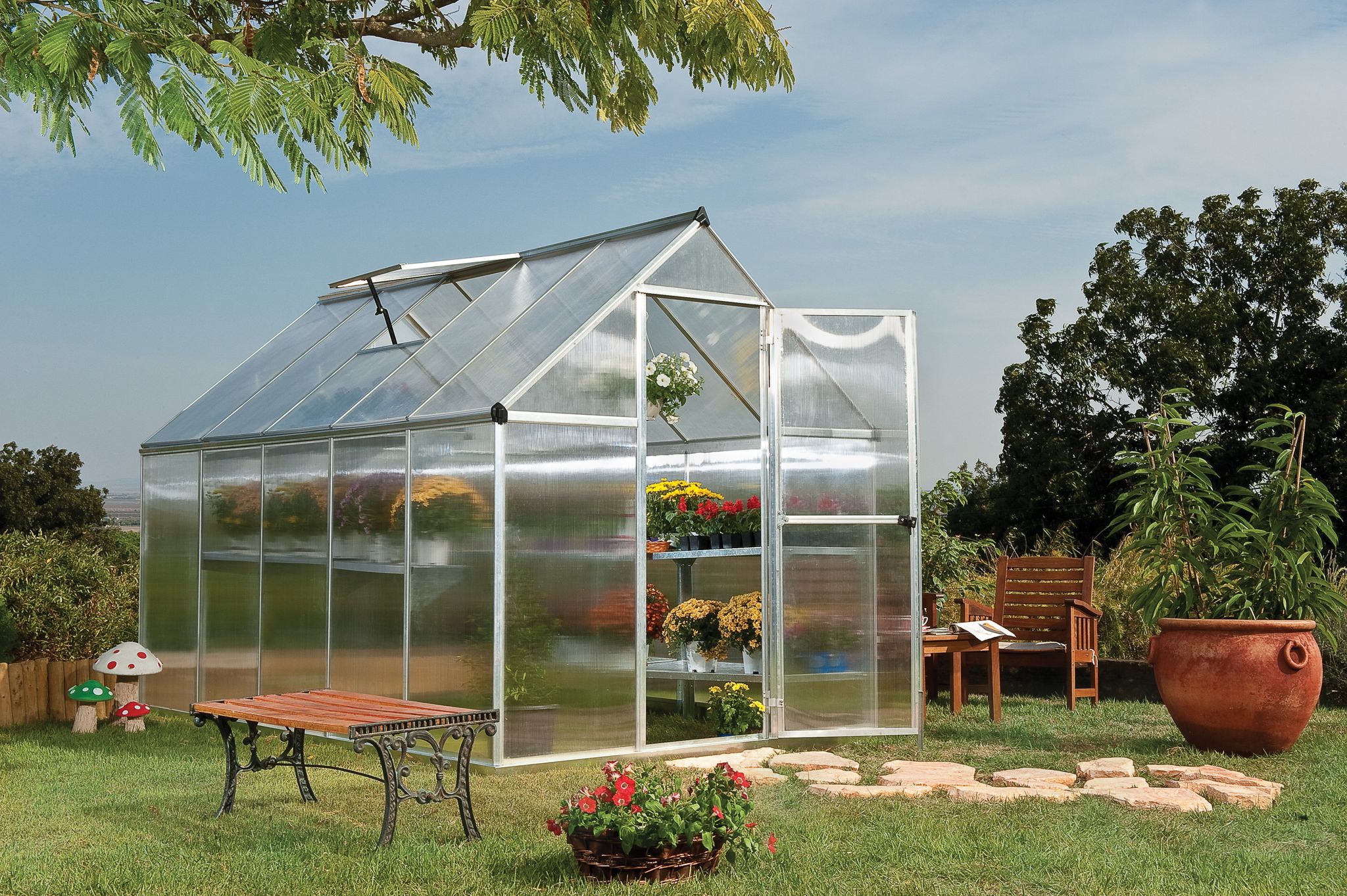 Serre de jardin 5.6m² argent Palram 701631