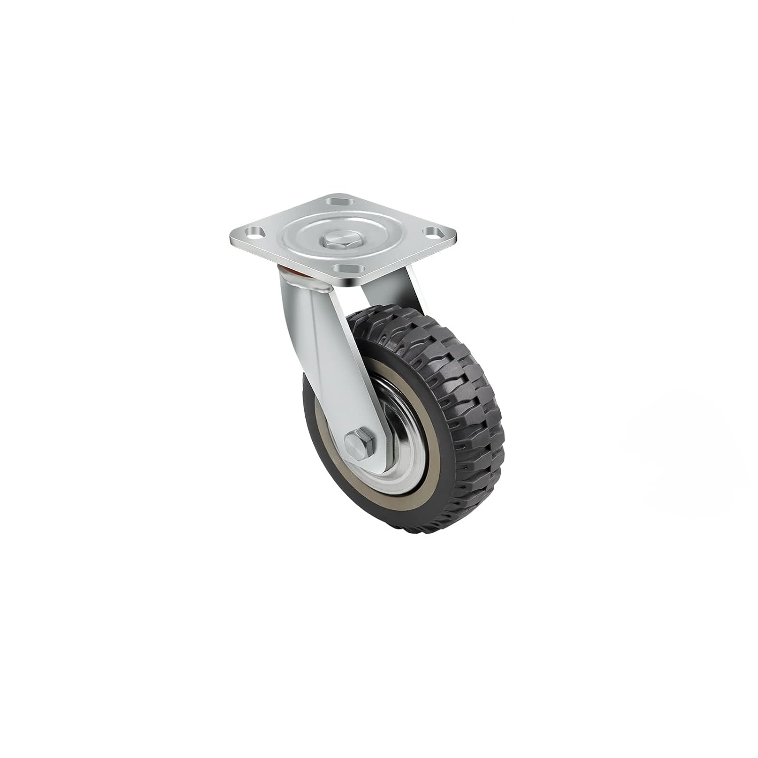 Roues pivotantes à frein intégré en acier galvanisé, roue PVC 150 mm, charge 400 kg par roue, lot de 4