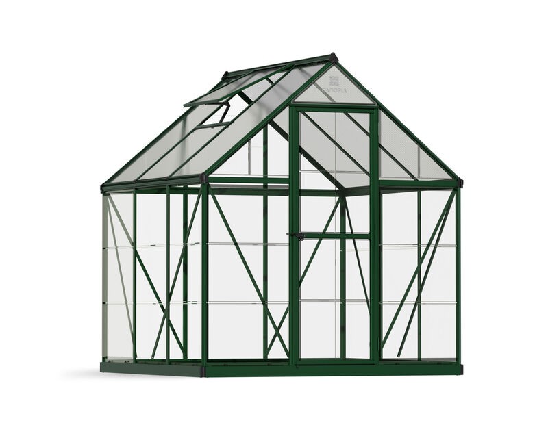 Palram - Canopia Aluminium Gewächshaus Hybrid 66 Grün 186x185x208 Cm