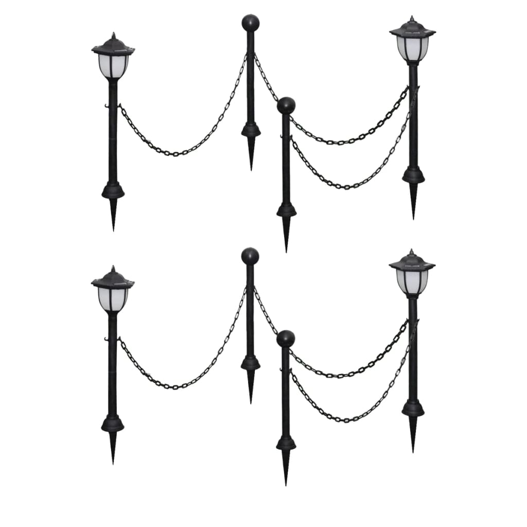 Lampes Solaires 4 Pcs Avec Chaîne Et Piquets Vidaxl