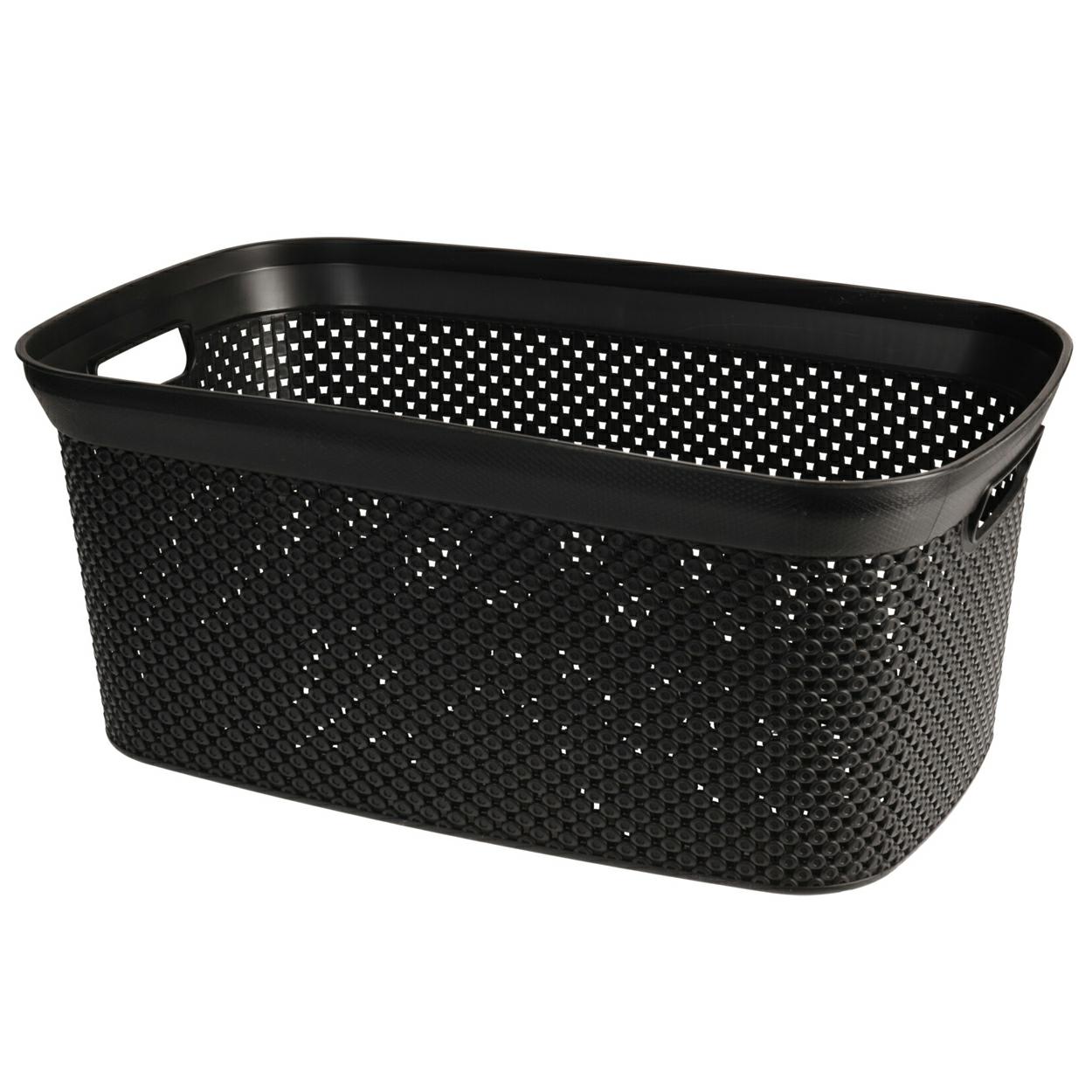 Koopman Wäschekorb Fürs Badezimmer, Schwarz, 35 L