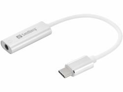 Sandberg 136-27 USB-C Audio Adapter Adapter, USB, 3.5 mm, Silver,White ~E~ - Image 3
