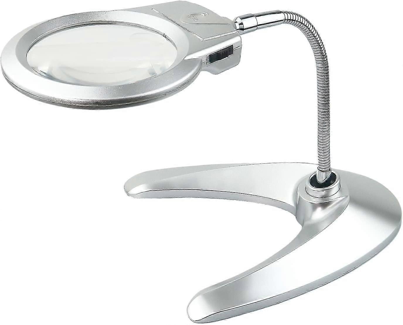 Loupe de table éclairée 2x/5x avec 2 LED, bras pivotant, mains libres