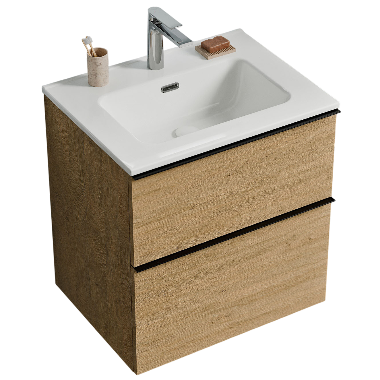 Mobiletto Con Lavabo Lavoa 60 Cm Colore Selezionabile Bianco Lucido...