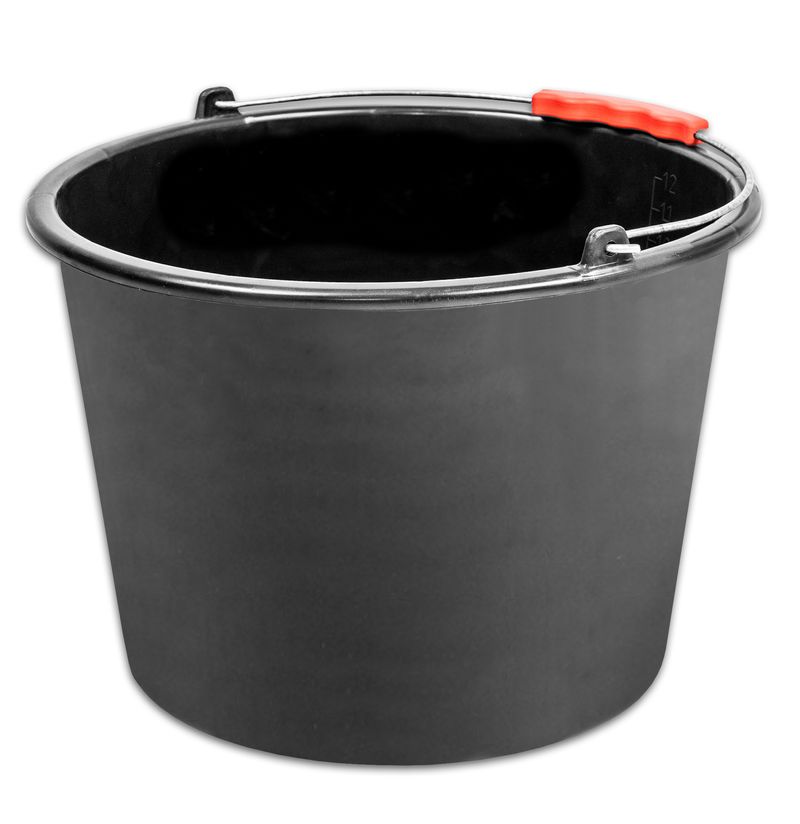 Strend Pro Eimer Recycled® 12 Liter, Bau, Kunststoff, Kunststoffgriff, Schwarz