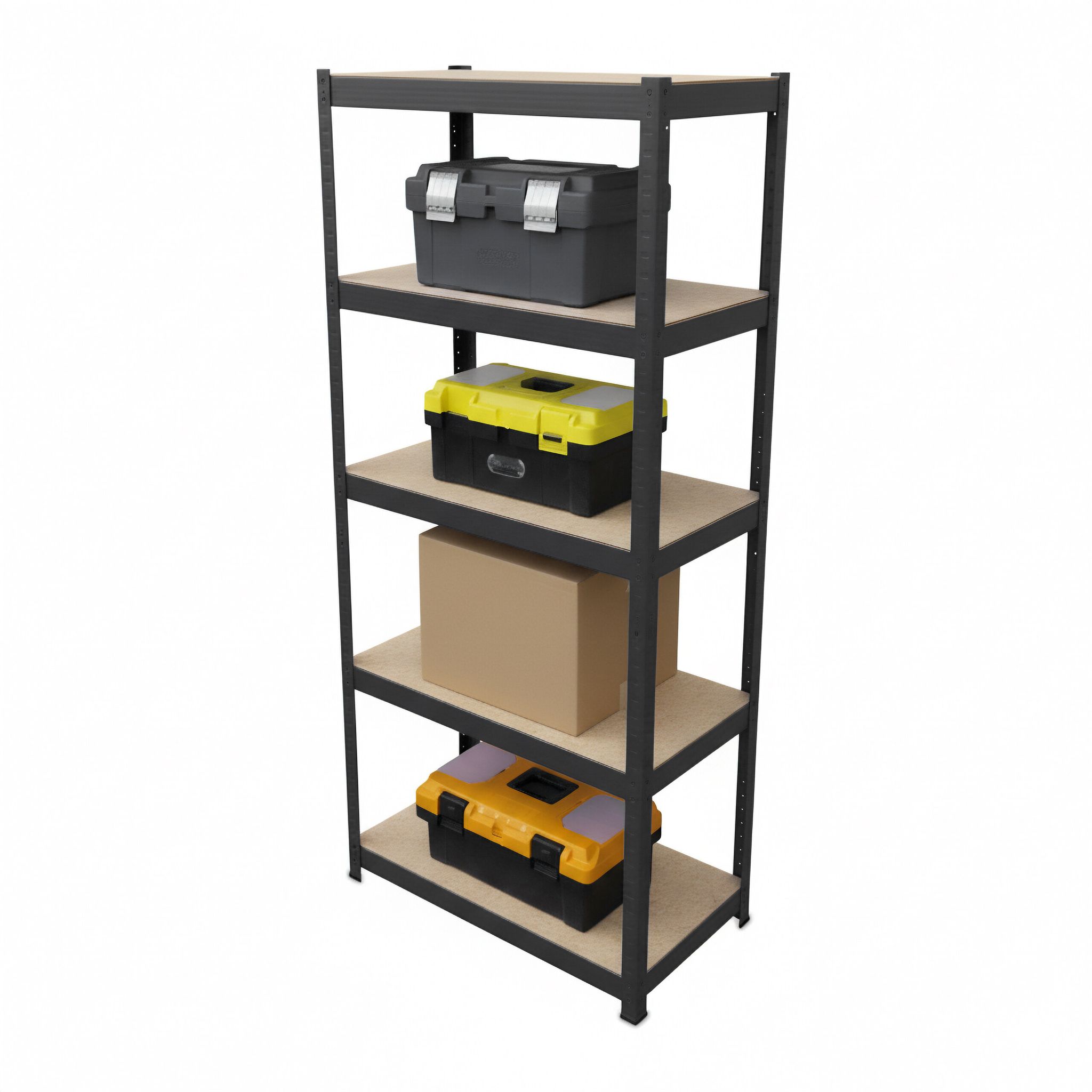 Relaxdays Heavy-duty Shelving Unit, Hxwxd 180x60x30 Cm, 500 Kg Capacity, 5 Shelves, Black