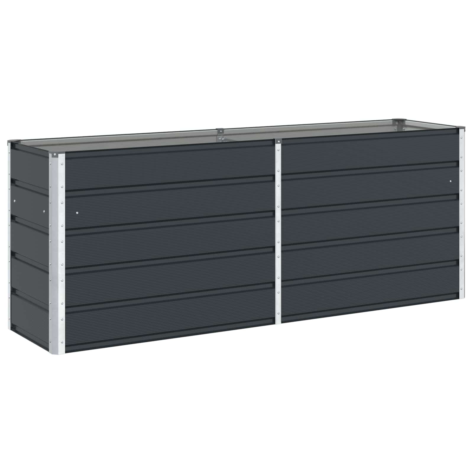 Planter Anthracite 195 X 50 X 75 Cm Galvanised Steel Vidaxl