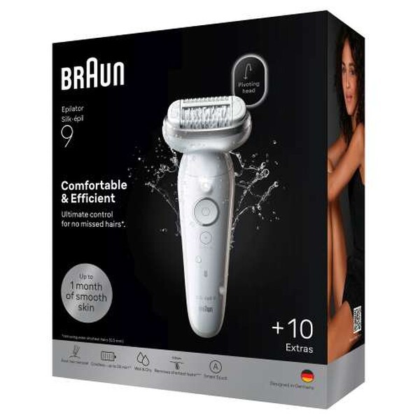 Braun Silk‑Épil 9 Ses9‑241 Nass- & Trocken-Epilierer, 40 Microgrip-Zangen, Flexibler Kopf, Smartlight, 50 Minuten Kabellose Laufzeit, Inklusive Rasierkopf, Präzisions- & Bikinitrimmer-Aufsätze - Image 3