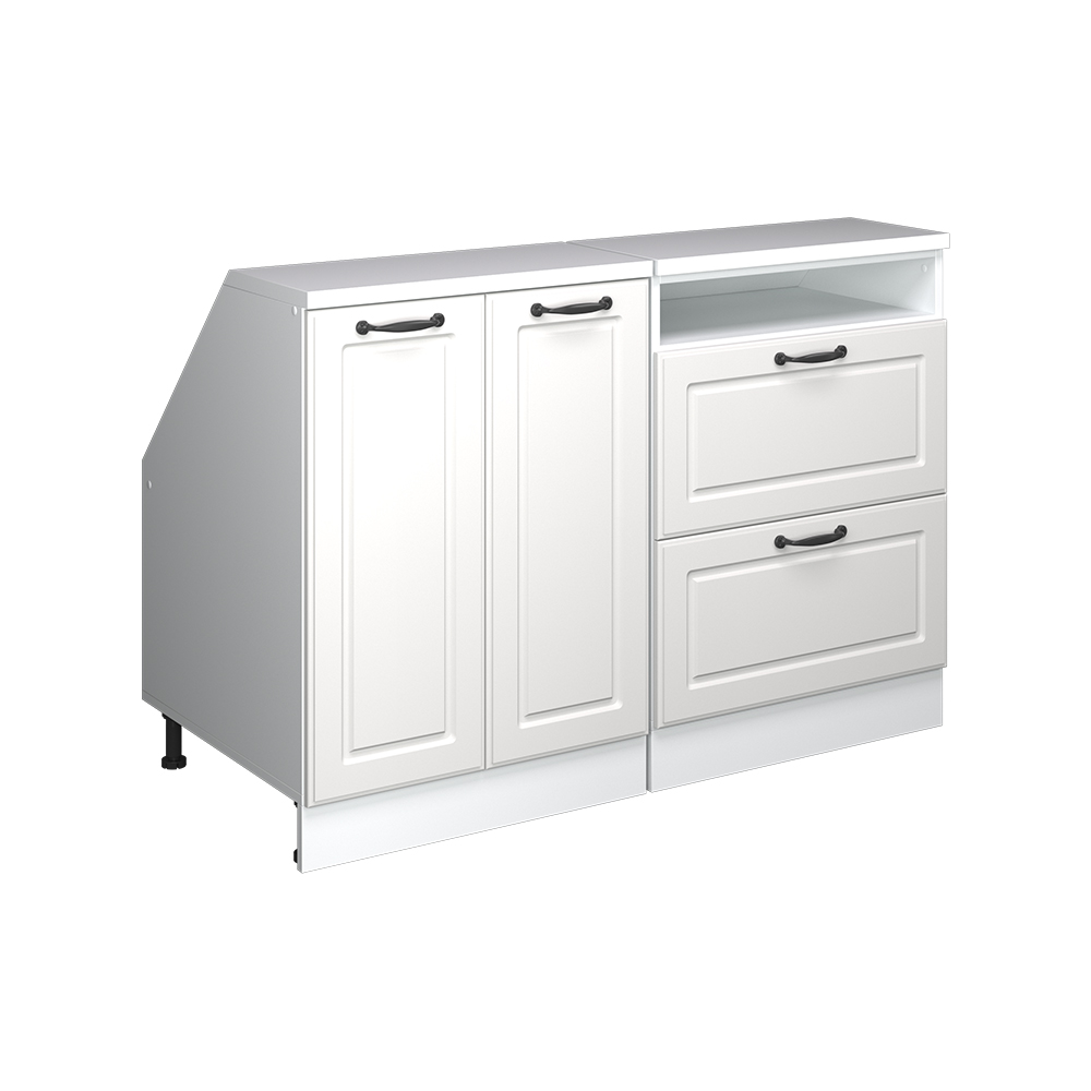 Dachschrägenschrank-set Rion, Weiß Landhaus, 120 Cm 2er Set Schrankkorpuss 60 Cm Tiefe, Vicco